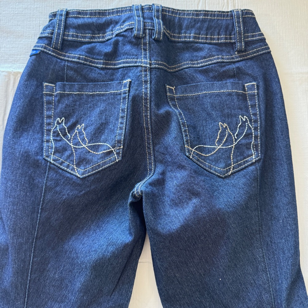Irideon Girls Denim Knee Patch Riding Breeches Jeans Dark Wash Size‎ 10